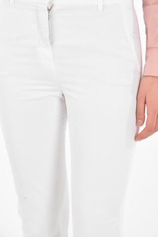 Hidden Fastening Linen Blend Chino Pants