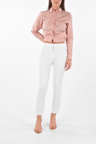 Hidden Fastening Linen Blend Chino Pants
