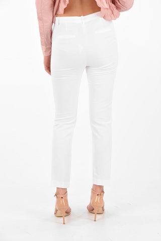 Hidden Fastening Linen Blend Chino Pants