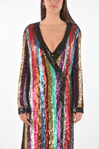 Sequined Wrap Dress