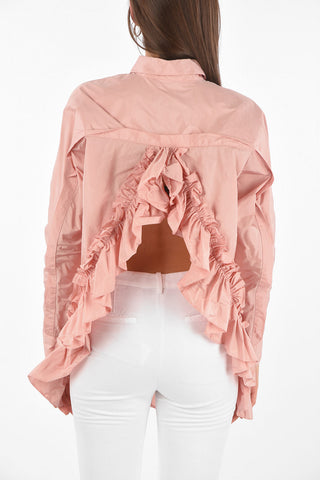 Camicia Bare Back con Dettaglio Volant