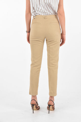 Hidden Fastening Linen Blend Chino Pants