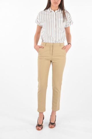 Hidden Fastening Linen Blend Chino Pants