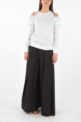 Ruffle Detail Off-Shoulder T-Shirt