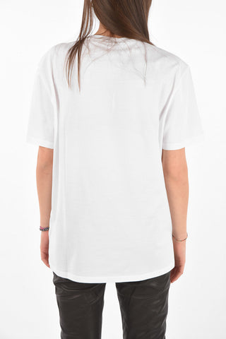 T-Shirt Girocollo in Cotone con Logo Ricamato