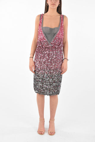 Vestito Midi in Seta Paillettata