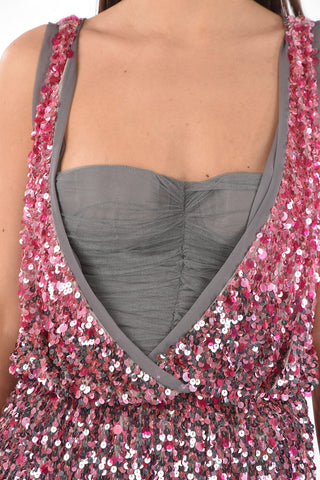 Vestito Midi in Seta Paillettata