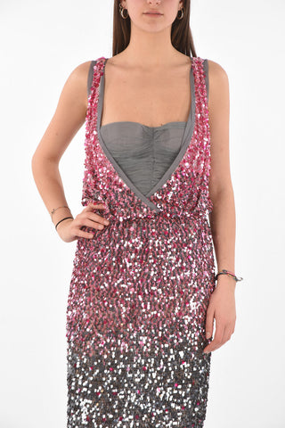Vestito Midi in Seta Paillettata