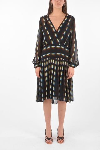 LEN LYE Pleated Skirt DOLTA Silk Midi Dress