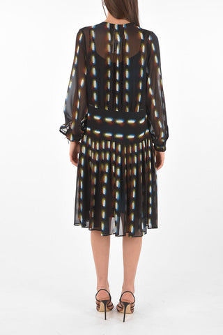 LEN LYE Pleated Skirt DOLTA Silk Midi Dress