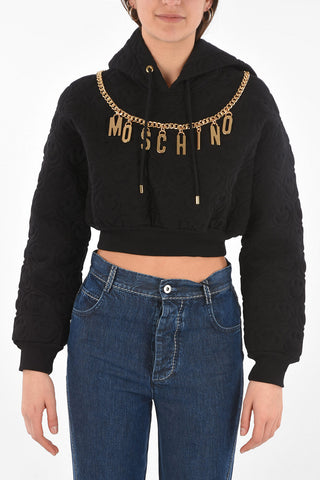 COUTURE! Quilted Cotton Crop Hoodie with Charms
