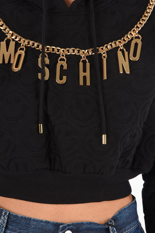 COUTURE! Quilted Cotton Crop Hoodie with Charms