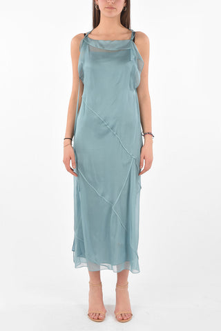 Sleeveless Petticoat Silk Dress