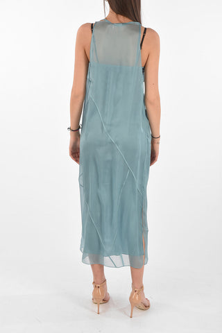 Sleeveless Petticoat Silk Dress