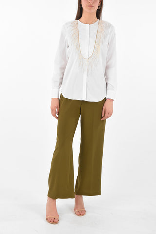 Feather Detail Cotton Shirt
