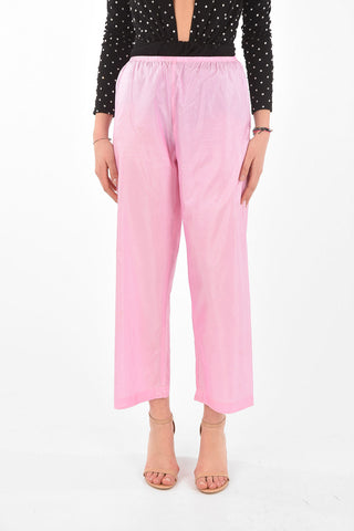 Pantaloni Cropped Gessati in Seta
