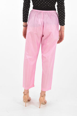 Pantaloni Cropped Gessati in Seta
