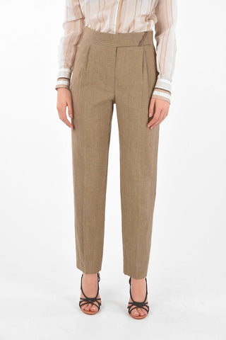 Double-pleated Wool and Linen Pants