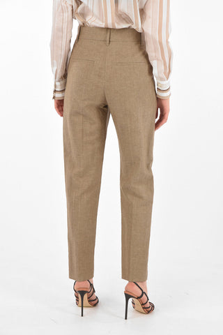 Double-pleated Wool and Linen Pants
