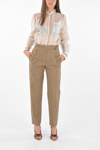 Double-pleated Wool and Linen Pants