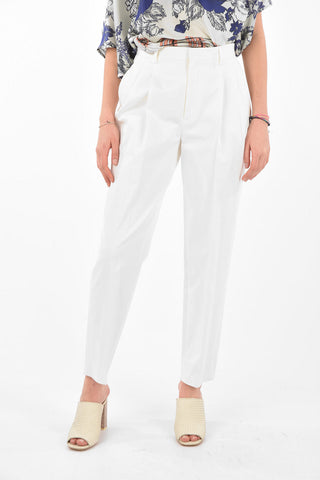 Double-pleated High-waisted Pants with Belt Loops