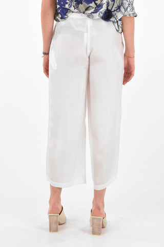 Pantaloni Palazzo in Satin con Coulisse