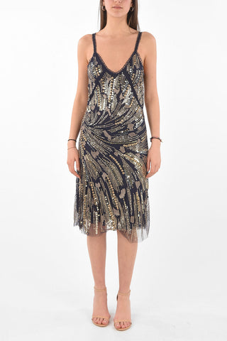 Sleeveless Sequined Midi Dress