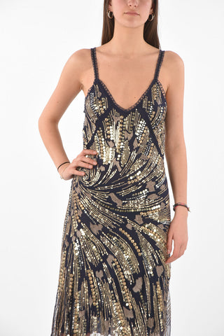 Sleeveless Sequined Midi Dress