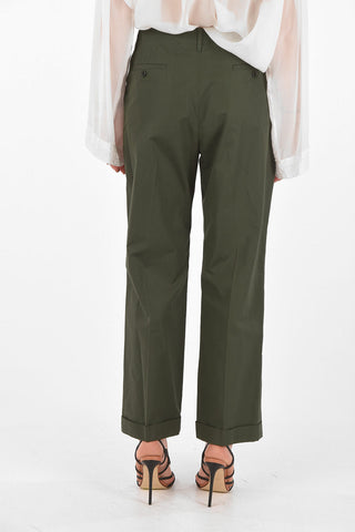 Pantaloni Chino in Cotone con Risvolto