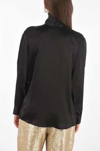 Buttoned Turtleneck CONTISY Silk Blouse