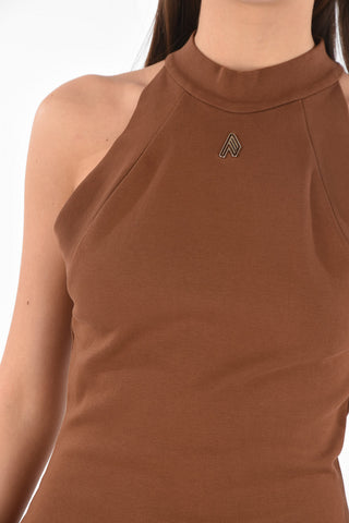 Halter Neck EMA Jersey Long Dress