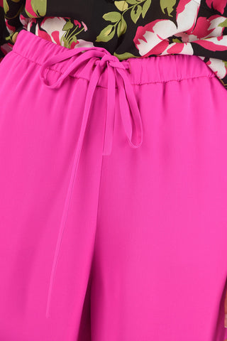 Pantaloni Palazzo in Seta con Coulisse