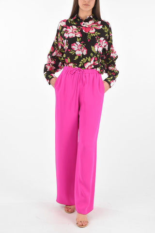 Pantaloni Palazzo in Seta con Coulisse