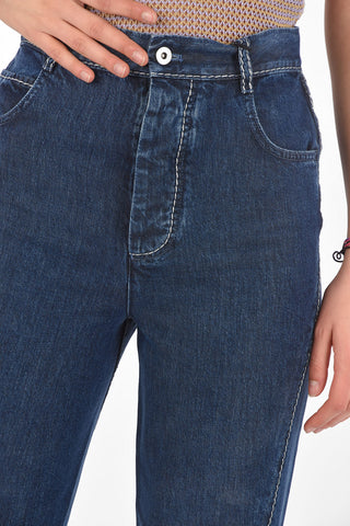 Jeans 5 Tasche Bootcut con Cuciture a Vista
