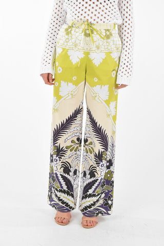 Floral Patterned Cotton Palazzo Pants