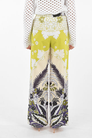 Floral Patterned Cotton Palazzo Pants