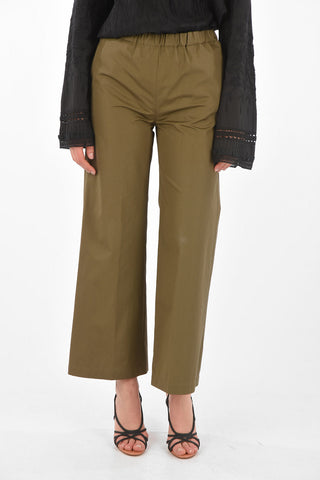 Elastic Waistband Cotton Palazzo Pants