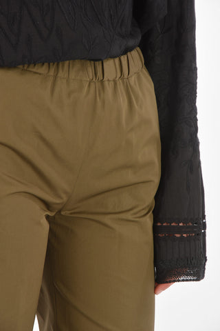Elastic Waistband Cotton Palazzo Pants