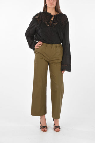 Elastic Waistband Cotton Palazzo Pants