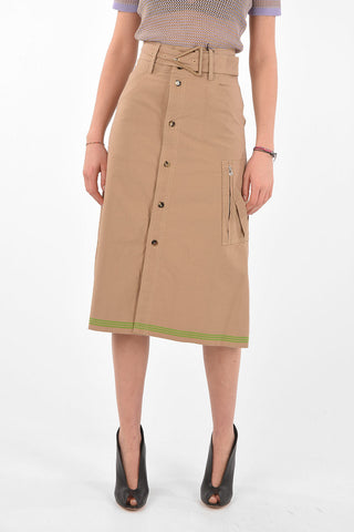 Multipocket SELVEDGE Cotton Midi Skirt