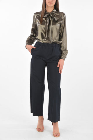 Elastic Waistband Cotton Palazzo Pants
