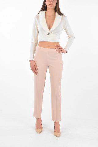 Pantaloni a Vita Media con Zip Laterale