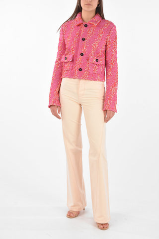 Buttoned Pocket COMPACT BUBBLE Crop Blazer