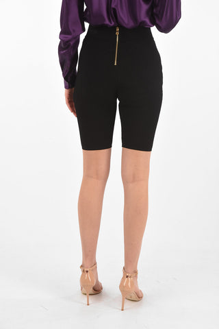 Back Zipped Ribbed Shorts