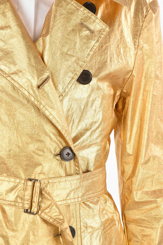 Double-breasted RUSHED Lamè Linen Blend Trench