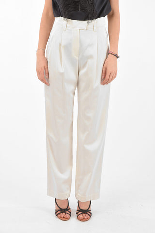 Pantaloni 4 Tasche in Satin a 2 Pinces