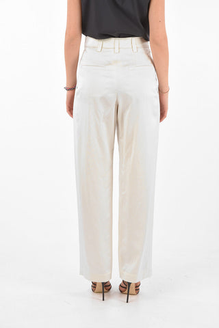 Pantaloni 4 Tasche in Satin a 2 Pinces