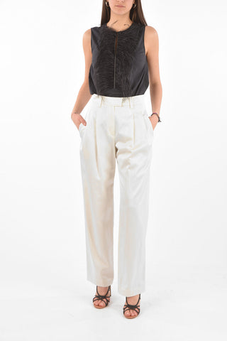 Pantaloni 4 Tasche in Satin a 2 Pinces