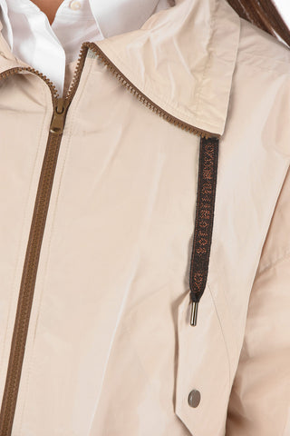 Giacca a Vento Sfoderata con Zip e Coulisse