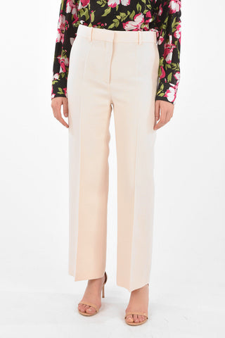 4 Pocket Wool and Silk Straight Fit Pants